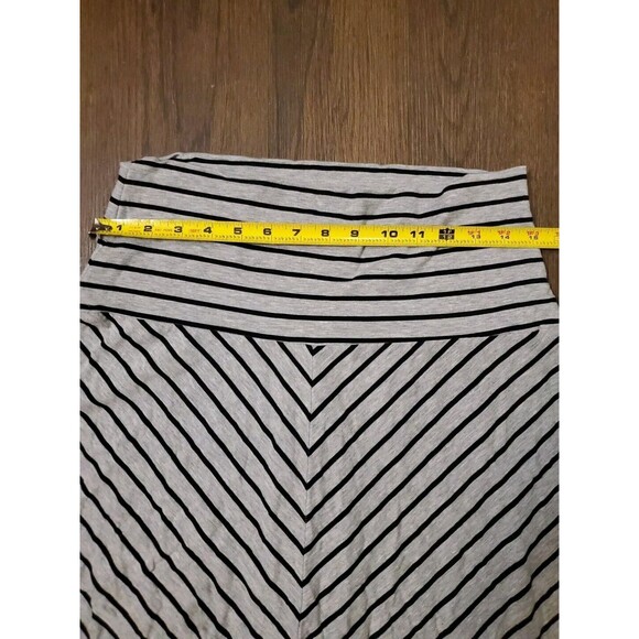 Athleta Stripe Gray Black Seaside Maxi Foldover Skirt Womens‎ Medium - Picture 5 of 7